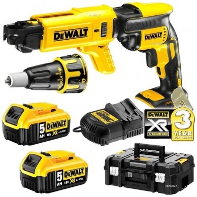 Akumuliatorinis juostinis suktuvas DeWalt DCF620P2K; 18 V; 2x5,0 Ah akum.