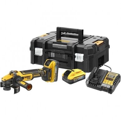 Akumuliatorinis kampinis šlifuoklis DeWalt DCG409H2T-QW, 18 V, 2x5,0 Ah