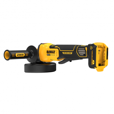 Akumuliatorinis kampinis šlifuoklis DeWalt DCG416VSN FLEXVOLT, 18 V, (be akum. ir krov.) 1