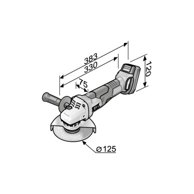 Akumuliatorinis kampinis šlifuoklis FLEX LB 125 18.0-EC C 5