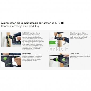 Akumuliatorinis kombinuotas perforatorius Festool KHC 18 5,0 EBI-Plus (577448) 3