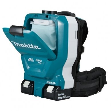 Akumuliatorinis (kuprinė) dulkių siurblys Makita DVC261ZX11, 2x18 V Li-ion 1