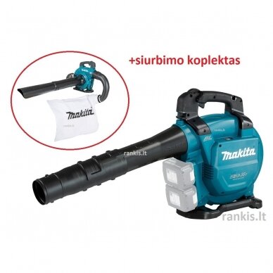 Akumuliatorinis lapų pūstuvas - siurblys Makita DUB363ZV, 2x18V