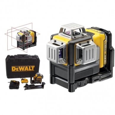 Akumuliatorinis lazerinis nivelyras DeWalt DCE089D1R, raudonas