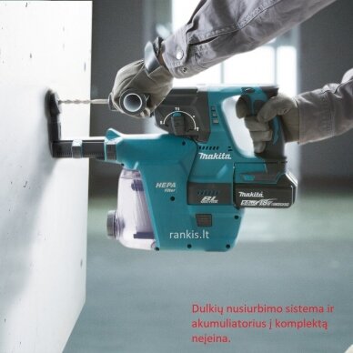 Akumuliatorinis perforatorius Makita DHR242Z, 18V Li-ion 9