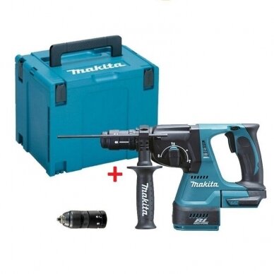 Akumuliatorinis perforatorius Makita DHR243Z, 18V Li-ion (+lagaminas dovanų)