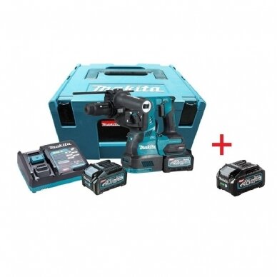 Akumuliatorinis perforatorius Makita HR004GM201, XGT ® 40Vmax, 2x4Ah + DOVANA BL4040