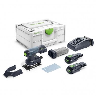 Akumuliatorinis plokštuminis šlifuoklis Rutscher Festool RTSC 400 3,0 I-Plus, 18 V, 2 x 3,0 Ah, (577686)