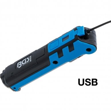 AKUMULIATORINIS PROŽEKTORIUS BGS-Technic, USB, LED, 3+5W 5