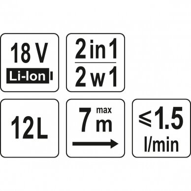 Akumuliatorinis purkštuvas Yato YT-86211, 2in1 18V, be akumuliatoriaus 7