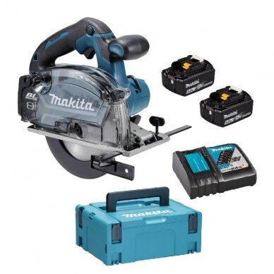 Akumuliatorinis rankinis metalo pjūklas Makita DCS553RGJ, 18V, 2x6,0Ah