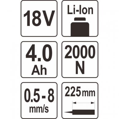 Akumuliatorinis silikonui pistoletas Yato, 18 V, 4,0 Ah 4