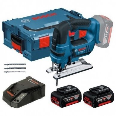 Akumuliatorinis siaurapjūklis Bosch GST 18 V-Li B Professional, 2x4.0Ah