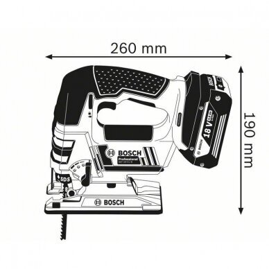 Akumuliatorinis siaurapjūklis Bosch GST 18 V-LI B  Professional SOLO, L-BOXX 4