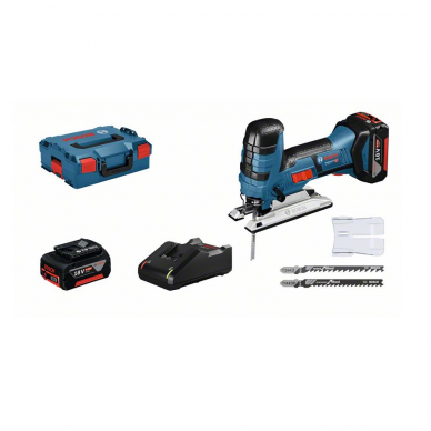 Akumuliatorinis siaurapjūklis Bosch GST 18 V-LI S, LB 2x4.0, 18V-40