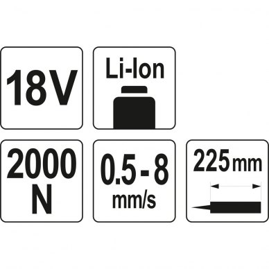 Akumuliatorinis silikonui pistoletas Yato, 18 V, (be akum ir krov.) 3