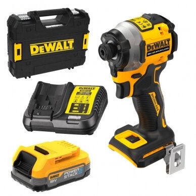 Akumuliatorinis smūginis atsuktuvas DeWalt DCF850E1T-QW, 18V, 1x1.7Ah PowerStack