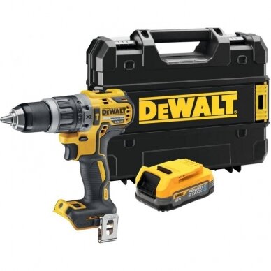 Akumuliatorinis smūginis gręžtuvas DeWalt DCD796E1T-XJ, 18 V, 1x1.7 Ah