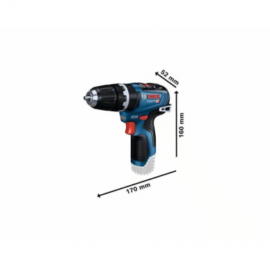 Akumuliatorinis smūginis gręžtuvas- suktuvas Bosch GSB 12V-35, 12 V, 2x3,0 Ah 1