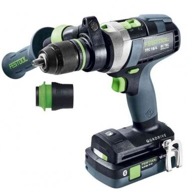 Akumuliatorinis smūginis gręžtuvas-suktuvas QUADRIVE Festool TPC 18/4 5,0/4,0 I-Plus, 18 V, 5,0 Ah, (577651) 1