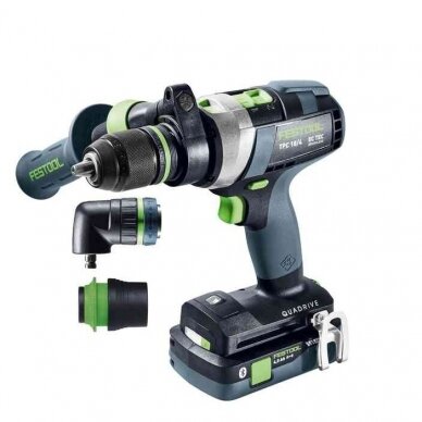 Akumuliatorinis smūginis gręžtuvas-suktuvas QUADRIVE Festool TPC 18/4 5,0/4,0 I-Set, 18 V, 4,0 / 5,0 Ah, (577621) 1