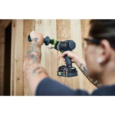 Akumuliatorinis smūginis gręžtuvas-suktuvas QUADRIVE Festool TPC 18/4 5,0/4,0 I-Set/XL, 18 V, 4,0 / 5,0 Ah, (577622) 4