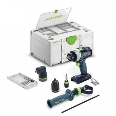 Akumuliatorinis smūginis gręžtuvas-suktuvas QUADRIVE Festool TPC 18/4 I-Basic-Set, 18 V, (be akum. ir krov.), (577625)