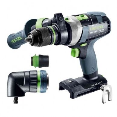 Akumuliatorinis smūginis gręžtuvas-suktuvas QUADRIVE Festool TPC 18/4 I-Basic-Set, 18 V, (be akum. ir krov.), (577625) 1