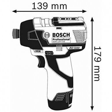 Akumuliatorinis smūginis suktuvas Bosch GDR 12V-110  Professional 1