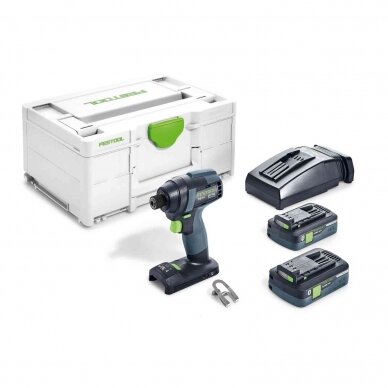 Akumuliatorinis smūginis suktuvas Festool TID 18 HPC 4,0 I-Plus, 18 V, 2 x 4,0 Ah, (576482)