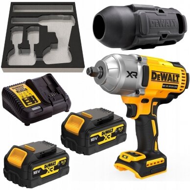 Akumuliatorinis smūginis veržliasukis DeWalt DCF900P2G-QW, 18 V, 2x5.0 Ah