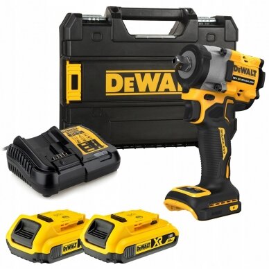 Akumuliatorinis smūginis veržliasukis DeWalt DCF922D2T-QW, 18 V, 2x2.0 Ah