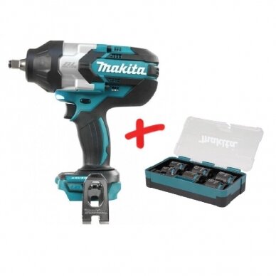 Akumuliatorinis smūginis veržliasukis Makita  DTW1002Z + DOVANA , 18V, 1000Nm, 1/2", (be akum. ir krov.)