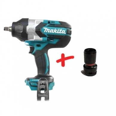 Akumuliatorinis smūginis veržliasukis Makita  DTW1002Z + Dovana, 18V, 1000Nm, 1/2", (be akum. ir krov.)