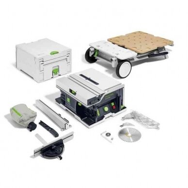 Akumuliatorinis stalinis diskinis pjūklas Festool CSC SYS 50 EBI-Basic-Set, 18 V, (be akum. ir krov.), (577371)