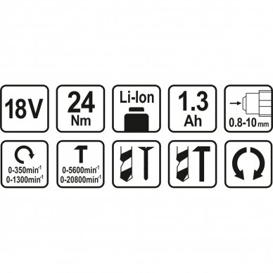 Akumuliatorinis smūginis gręžtuvas / suktukas Sthor, 18 V, 1.3 Ah 6