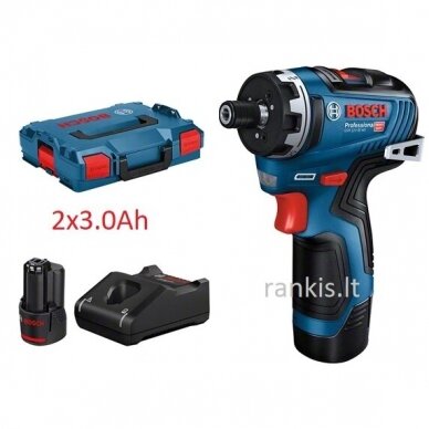 Akumuliatorinis suktuvas Bosch GSR 12V-35 HX, 12V, 2x3.0Ah + lagaminas