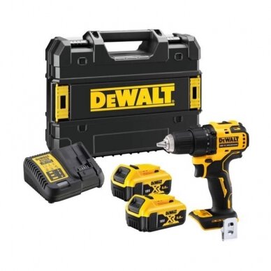 Akumuliatorinis suktuvas-gręžtuvas DeWalt DCD708P2T-QW, 18 V, 2x5.0 Ah