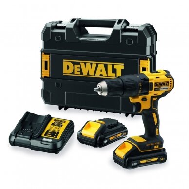 Akumuliatorinis suktuvas-gręžtuvas DeWalt DCD777L2T-QW, 18V, 2x3.0Ah