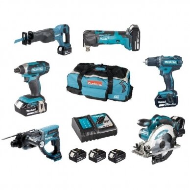 Akumuliatorinių įrankių rinkinys Makita DLX6038M, 18V Li-ion, 3x4.0Ah