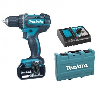 Akumuliatorinis suktuvas-gręžtuvas Makita DDF482ST1K, 18 V, 1x5.0 Ah