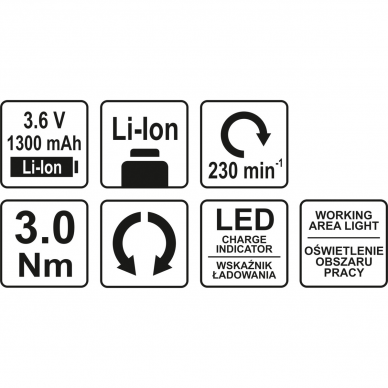 Akumuliatorinis suktuvas Yato, 3,6 V, 1,3 Ah 3