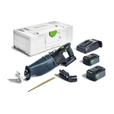 Akumuliatorinis tiesinis pjūklas Festool RSC 18 5,0 EB-Plus, 18 V, 2 x 5,0 Ah (576948)