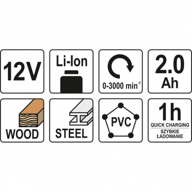 Akumuliatorinis tiesinis pjūklas Yato, 12 V, 2,0 Ah 4