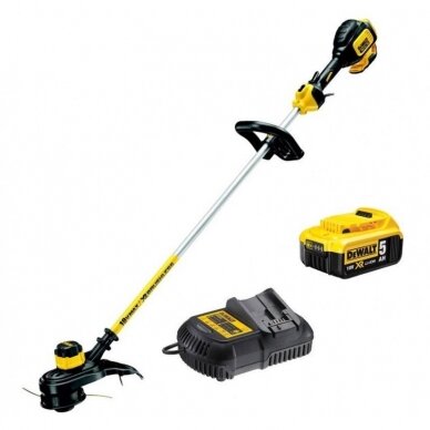 Akumuliatorinis trimeris DeWalt DCM561P1-QW; 18 V; 1x5,0 Ah; akum.