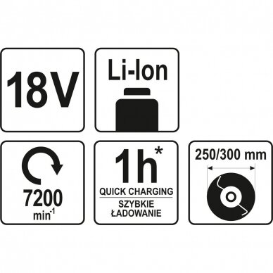 Akumuliatorinis trimeris Yato YT-82830, 18V, 1x2Ah 4