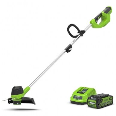 Akumuliatorinis trimeris - žoliapjovė Greenworks G40LTK2, 40 V, 2,0 Ah