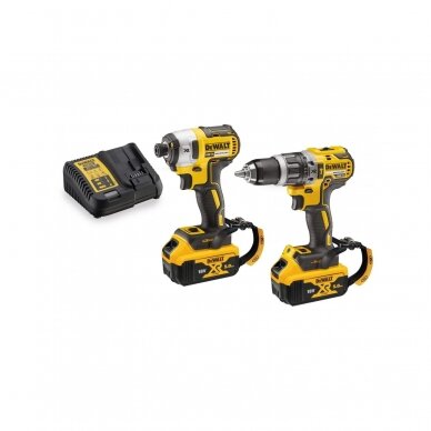 Akumuliatorinių įrankių komplektas DeWalt DCK266P2LR-QW (2x5,0Ah+DCD796+DCF887), 18V, 2x5Ah 1