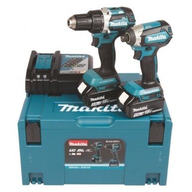 Akumuliatorinių įrankių komplektas Makita DLX2189TJ, 2x 5,0Ah