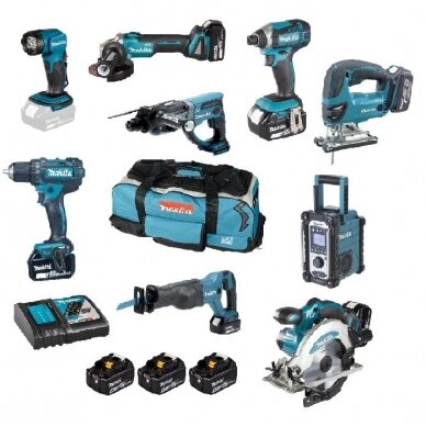 Akumuliatorinių įrankių rinkinys Makita DLX 9032T, 18V, 3x5,0Ah